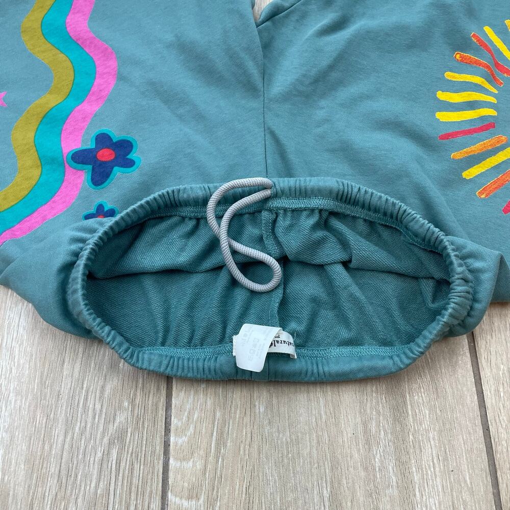 Natural Life Quinn Sweatpants S Teal Boho Sun Rainbow Vintage Floral Jogger - Picture 9 of 12